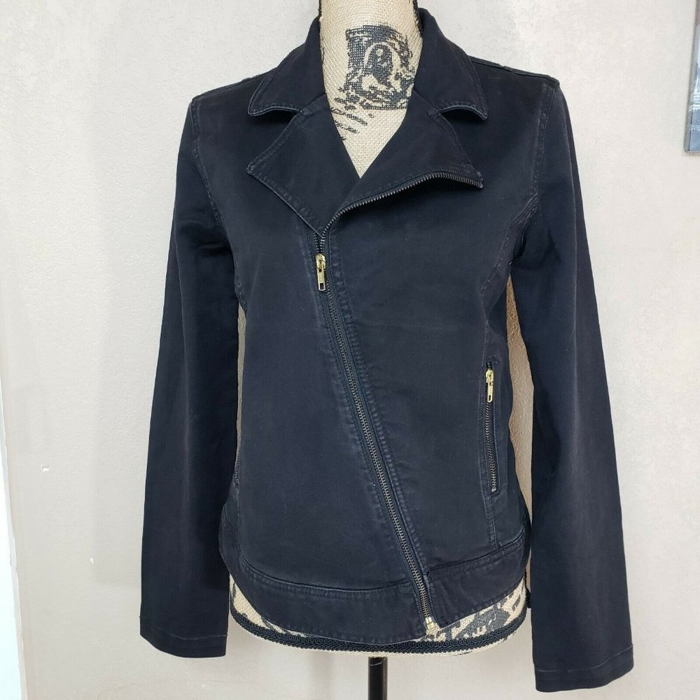 Black cotton moto jacket